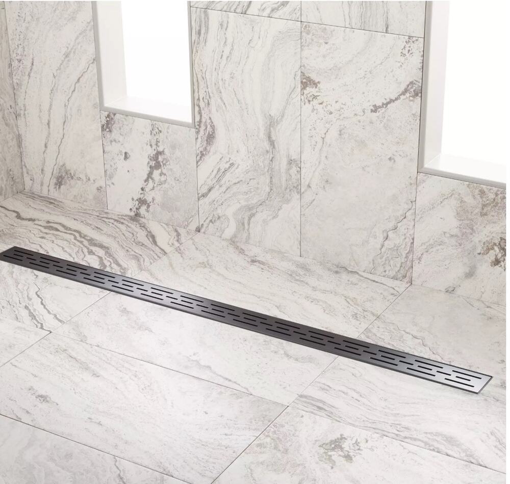 Signature Hardware 60" Effendi Linear Shower Drain - Matte Black